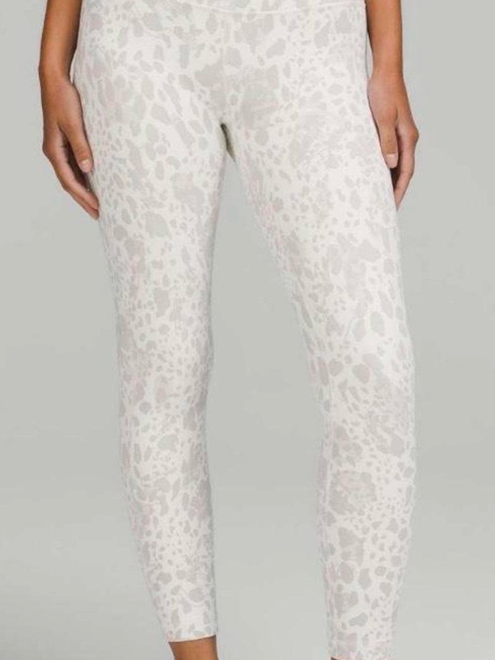 Lululemon Align High Rise Leggings White & Gray Cheetah Camo Size 10